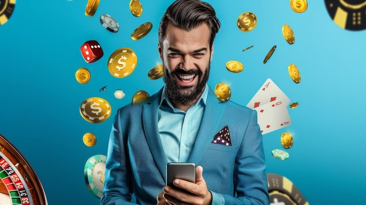 Ilustrasi taruhan sepak bola sedang berlangsung dalam aplikasi mobile